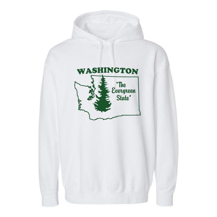 Washington Home I Love Wa Evergreen State Garment-Dyed Fleece Hoodie