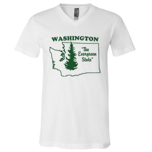 Washington Home I Love Wa Evergreen State V-Neck T-Shirt