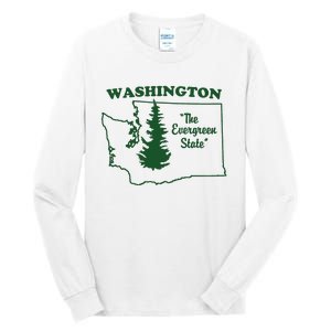 Washington Home I Love Wa Evergreen State Tall Long Sleeve T-Shirt