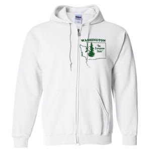 Washington Home I Love Wa Evergreen State Full Zip Hoodie