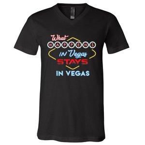 What Happens In Vegas Stays In Vegas Fun Vegas Trip V-Neck T-Shirt