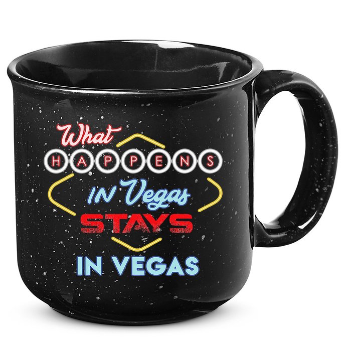 What Happens In Vegas Stays In Vegas Fun Vegas Trip 15oz Campfire Ceramic Mug