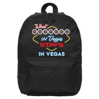 What Happens In Vegas Stays In Vegas Fun Vegas Trip 16 in Basic Backpack
