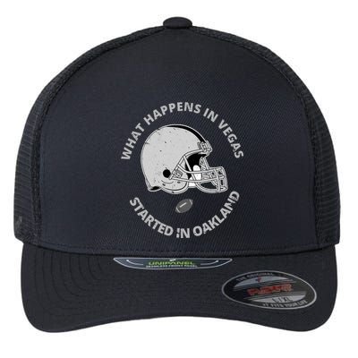 What Happens In Vegas Started In Oakland Flexfit Unipanel Trucker Cap