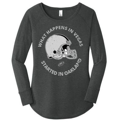 What Happens In Vegas Started In Oakland Women's Perfect Tri Tunic Long Sleeve Shirt