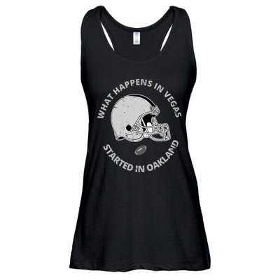 What Happens In Vegas Started In Oakland Ladies Essential Flowy Tank