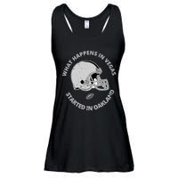 What Happens In Vegas Started In Oakland Ladies Essential Flowy Tank