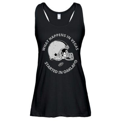 What Happens In Vegas Started In Oakland Ladies Essential Flowy Tank