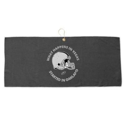 What Happens In Vegas Started In Oakland Large Microfiber Waffle Golf Towel