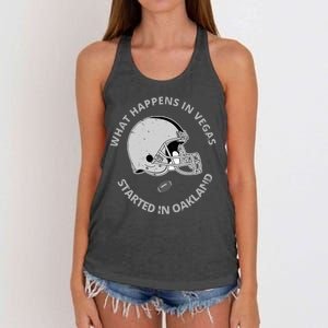 What Happens In Vegas Started In Oakland Women's Knotted Racerback Tank