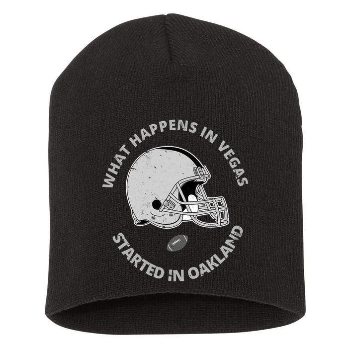 What Happens In Vegas Started In Oakland Short Acrylic Beanie