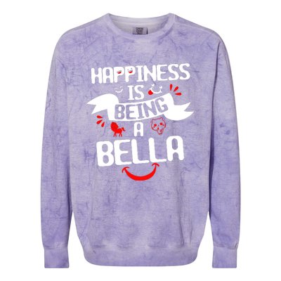 Women Happiness Is Being A Bella Best Grandma T Colorblast Crewneck Sweatshirt