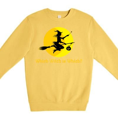 Which Witch is Which? Funny Halloween Premium Crewneck Sweatshirt