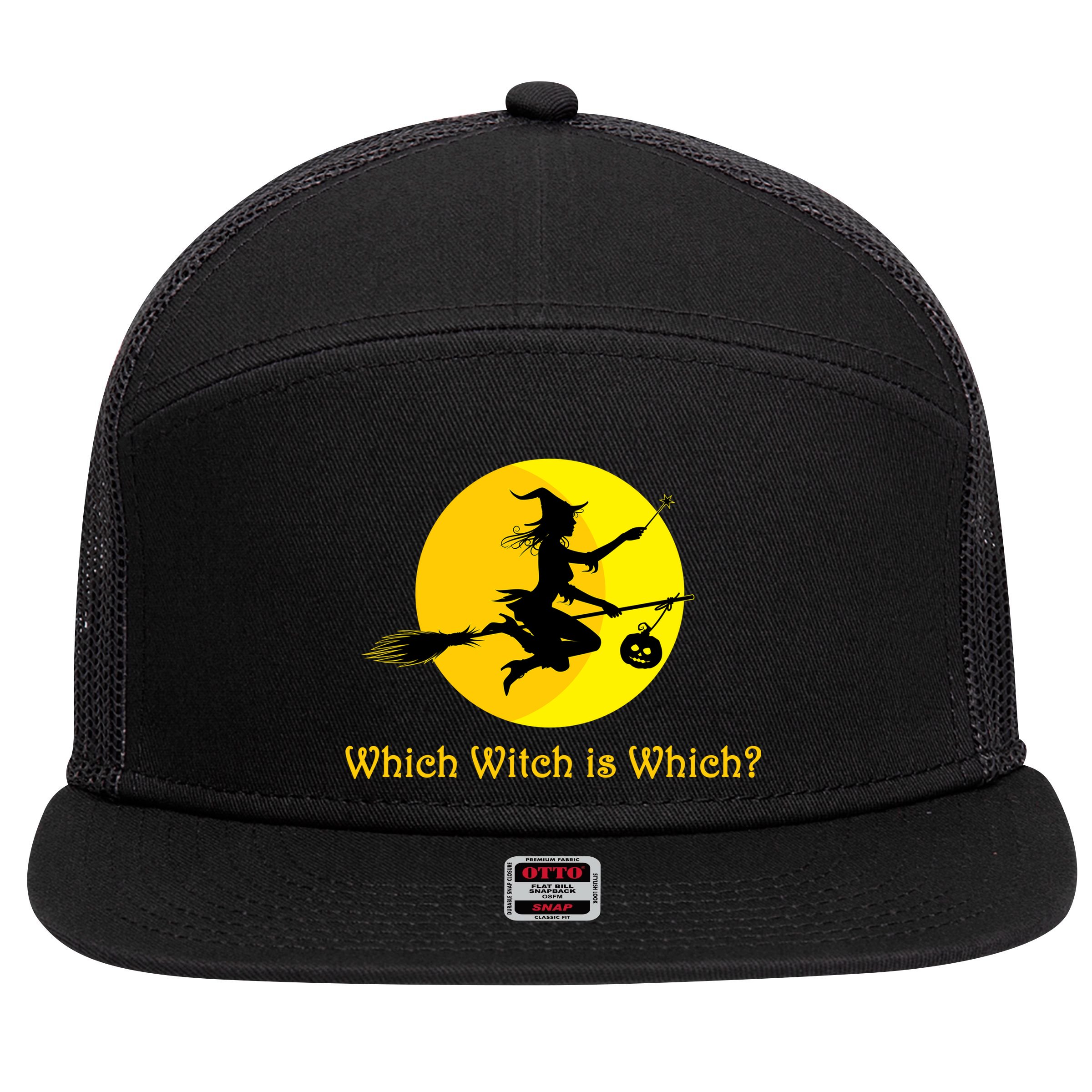 Which Witch is Which? Funny Halloween 7 Panel Mesh Trucker Snapback Hat