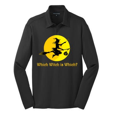 Which Witch is Which? Funny Halloween Silk Touch Performance Long Sleeve Polo