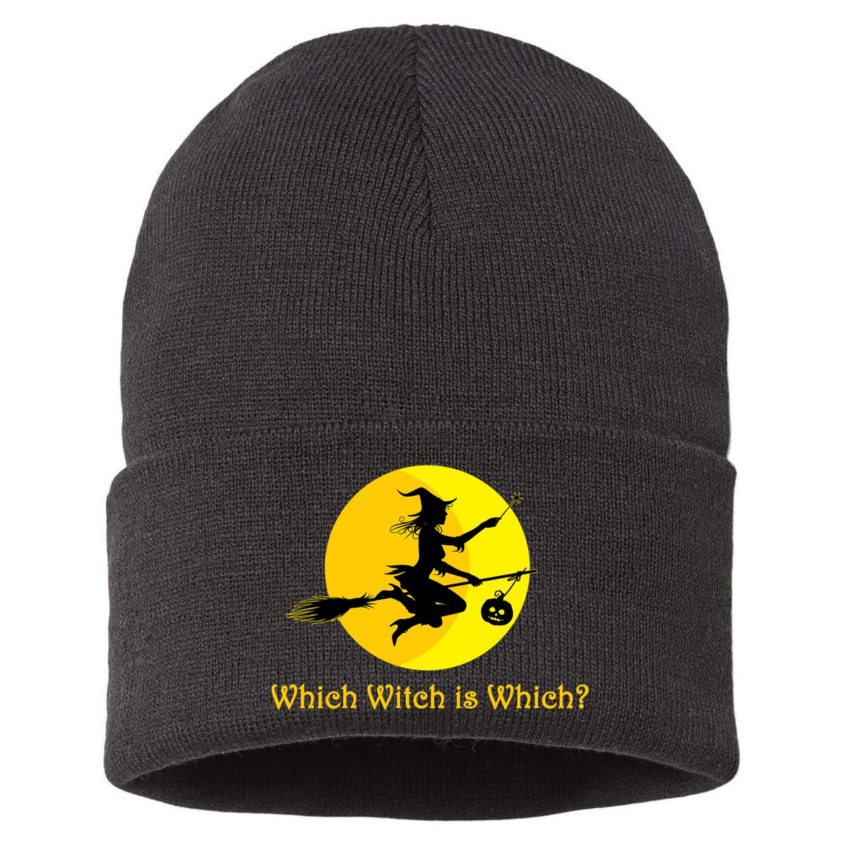 Which Witch is Which? Funny Halloween Sustainable Knit Beanie
