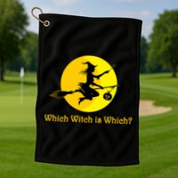 Which Witch is Which? Funny Halloween Golf Towel