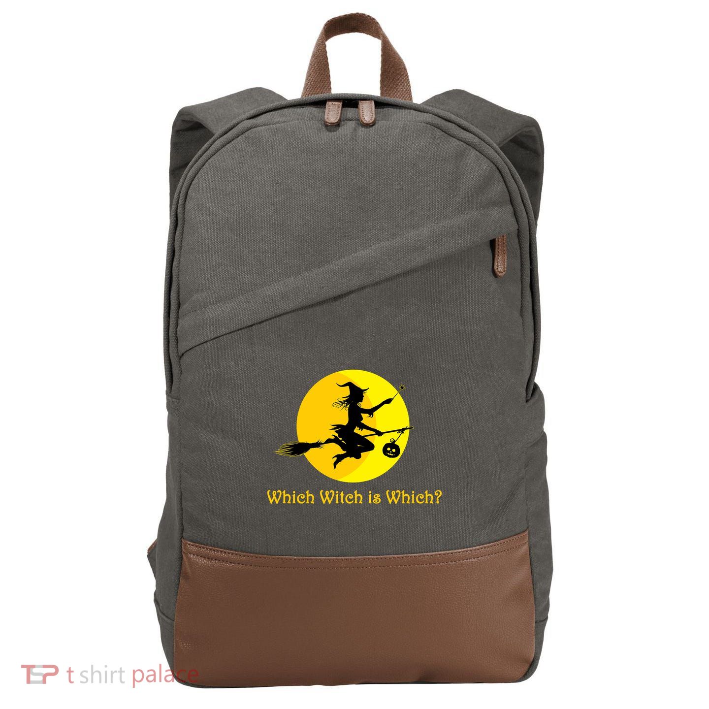 Which Witch is Which? Funny Halloween Cotton Canvas Backpack