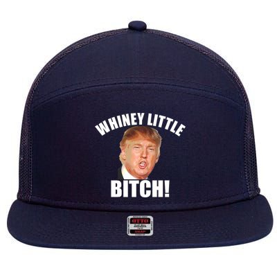 Whiney Little Bitch! Trump Hillary For President 7 Panel Mesh Trucker Snapback Hat