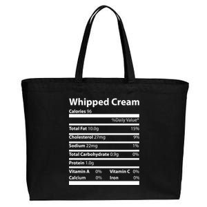 Whipped Cream Nutritional Facts Funny Thanksgiving Cotton Canvas Jumbo Tote