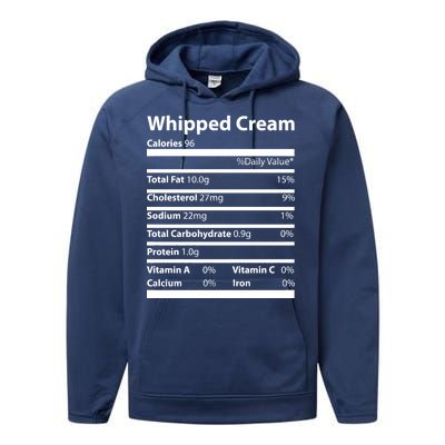 Whipped Cream Nutritional Facts Funny Thanksgiving Performance Fleece Hoodie