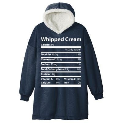 Whipped Cream Nutritional Facts Funny Thanksgiving Hooded Wearable Blanket