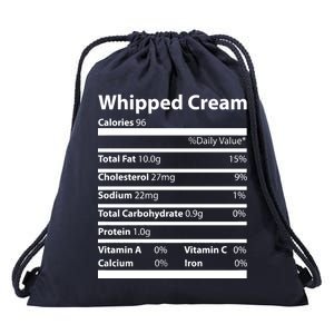 Whipped Cream Nutritional Facts Funny Thanksgiving Drawstring Bag