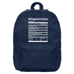 Whipped Cream Nutritional Facts Funny Thanksgiving 16 in Basic Backpack