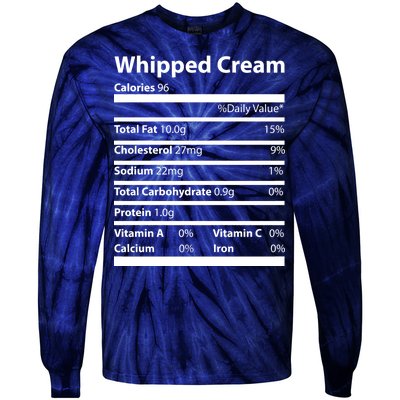 Whipped Cream Nutritional Facts Funny Thanksgiving Tie-Dye Long Sleeve Shirt