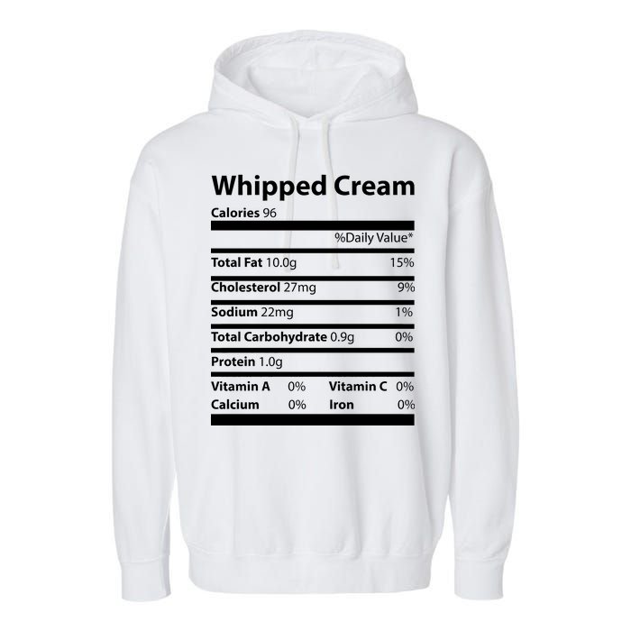 Whipped Cream Nutritional Facts Funny Thanksgiving Garment-Dyed Fleece Hoodie