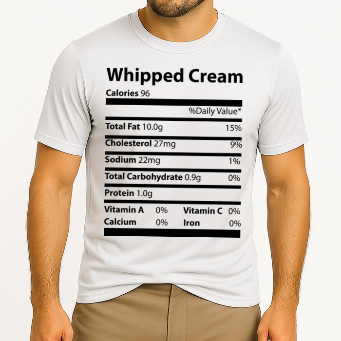 Whipped Cream Nutritional Facts Funny Thanksgiving Cooling Performance Crew T-Shirt