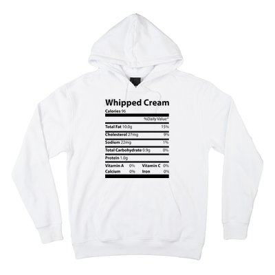 Whipped Cream Nutritional Facts Funny Thanksgiving Hoodie