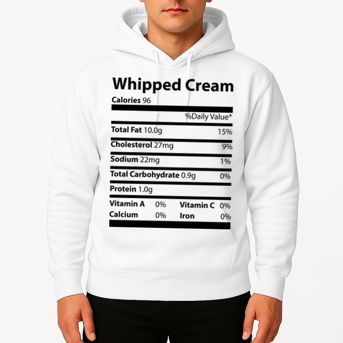 Whipped Cream Nutritional Facts Funny Thanksgiving Hoodie