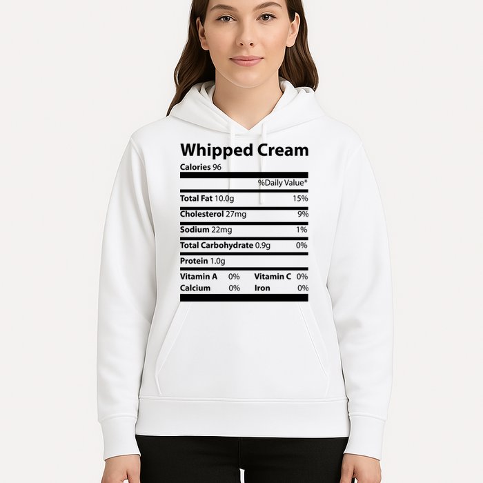 Whipped Cream Nutritional Facts Funny Thanksgiving Hoodie