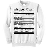 Whipped Cream Nutritional Facts Funny Thanksgiving Sweatshirt