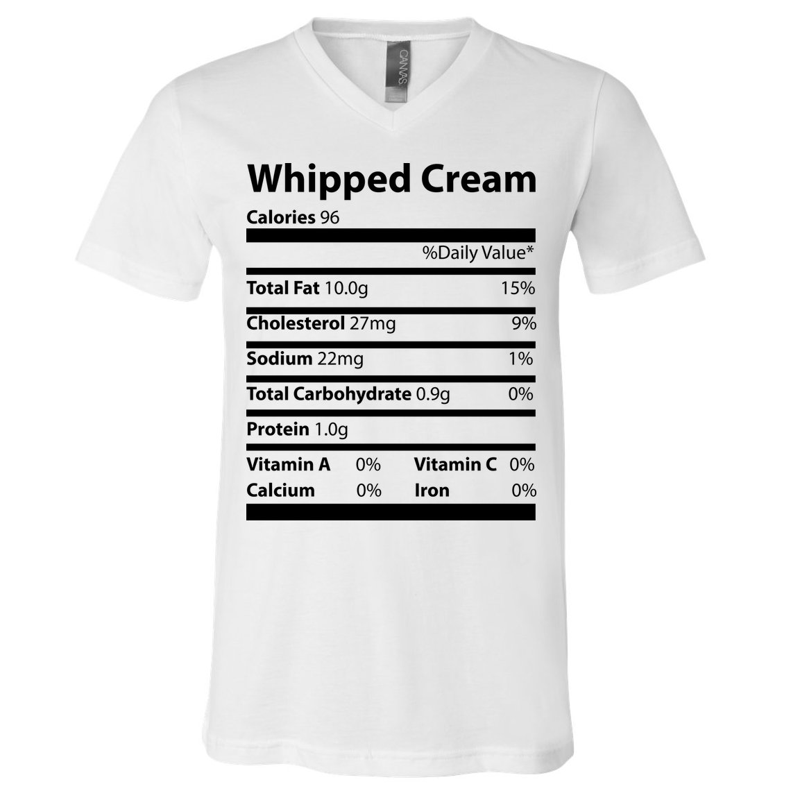 Whipped Cream Nutritional Facts Funny Thanksgiving V-Neck T-Shirt