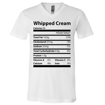 Whipped Cream Nutritional Facts Funny Thanksgiving V-Neck T-Shirt