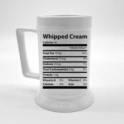 Whipped Cream Nutritional Facts Funny Thanksgiving Beer Stein