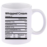 Whipped Cream Nutritional Facts Funny Thanksgiving 11oz C Handle Ceramic Mug
