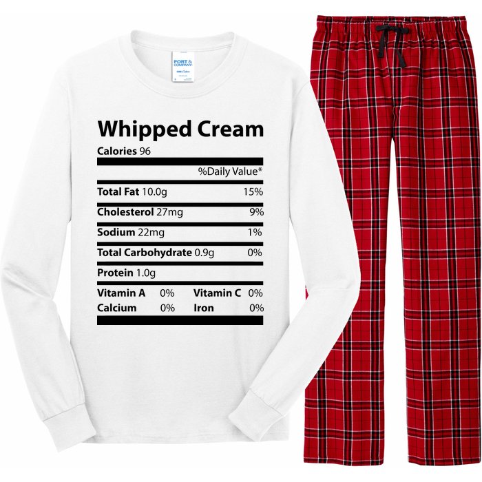 Whipped Cream Nutritional Facts Funny Thanksgiving Long Sleeve Pajama Set