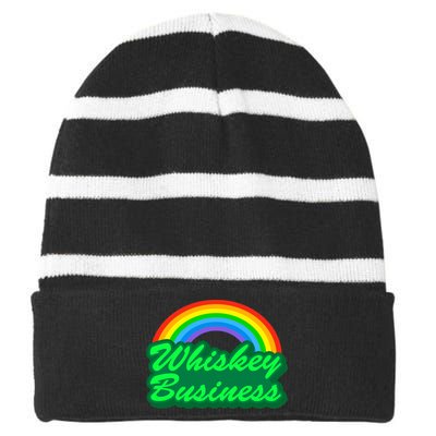 Whiskey Business Striped Beanie with Solid Band