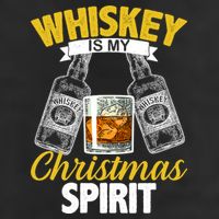 Whiskey Is My Christmas Spirit 7 Panel Mesh Trucker Snapback Hat
