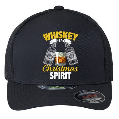 Whiskey Is My Christmas Spirit Flexfit Unipanel Trucker Cap