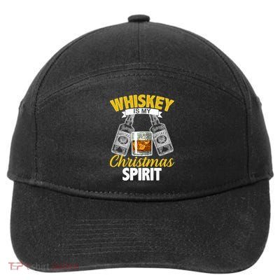 Whiskey Is My Christmas Spirit 7-Panel Snapback Hat