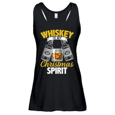 Whiskey Is My Christmas Spirit Ladies Essential Flowy Tank