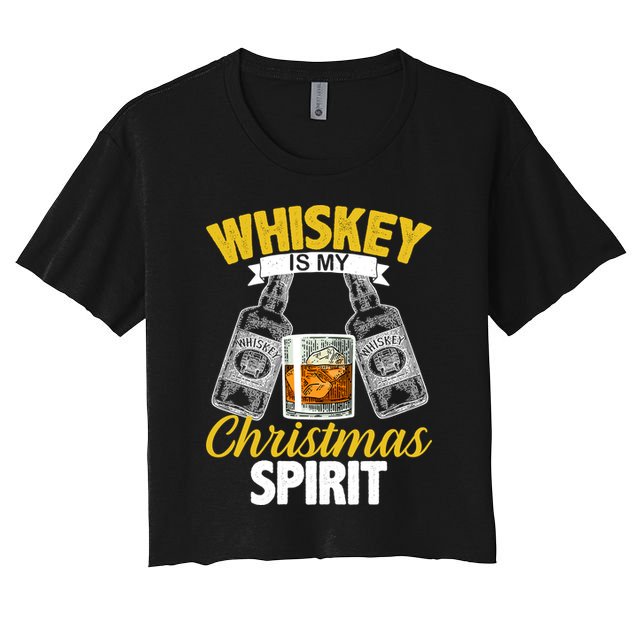 Whiskey Is My Christmas Spirit Crop Top