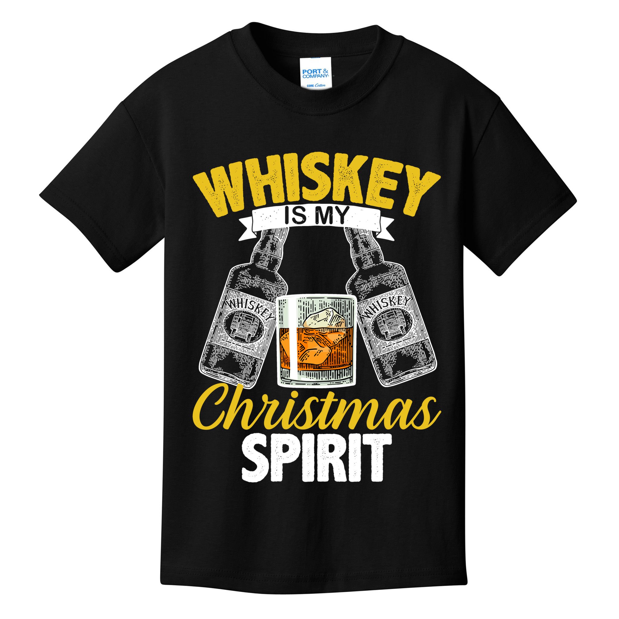Whiskey Is My Christmas Spirit Kids T-Shirt