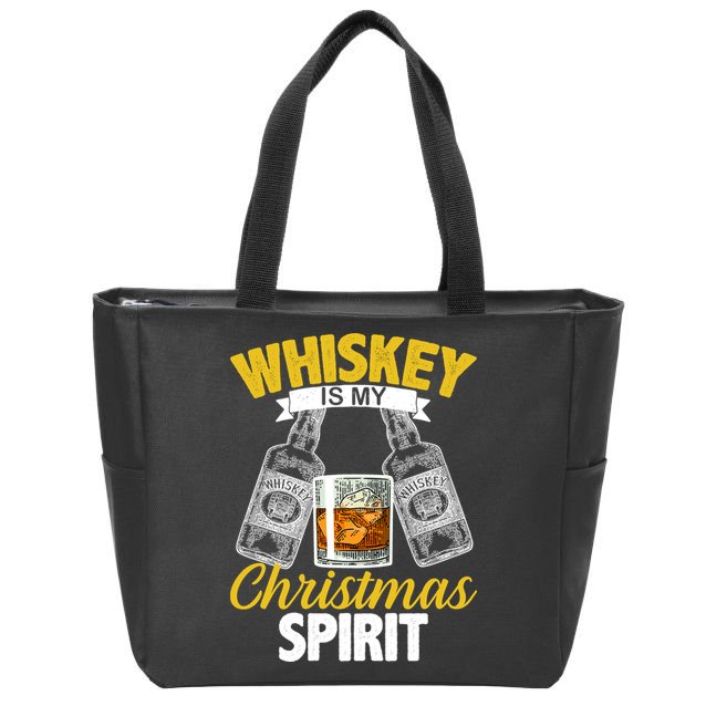 Whiskey Is My Christmas Spirit Zip Tote Bag