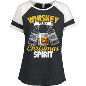 Whiskey Is My Christmas Spirit Enza Ladies Jersey Colorblock Tee