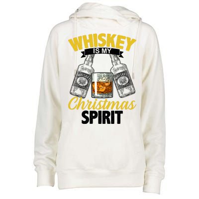 Whiskey Is My Christmas Spirit Womens Funnel Neck Pullover Hood